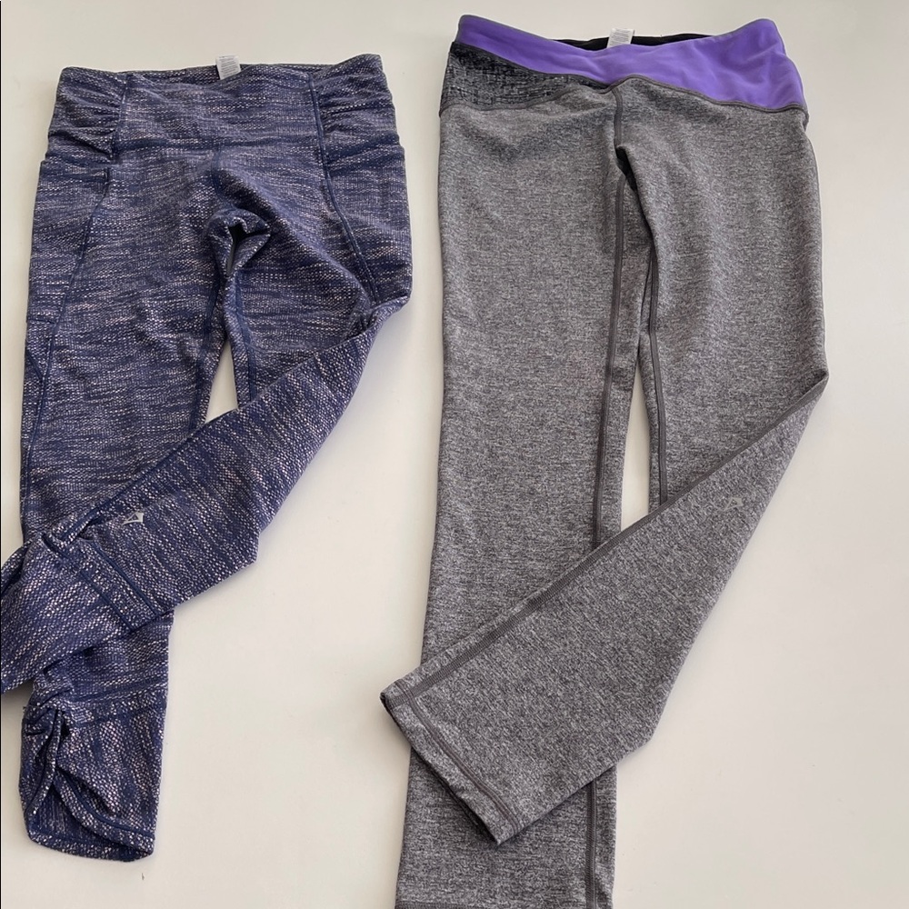 Bundle of 2 Ivivva by Lululemon Purple and Gray Kids' Leggings Set